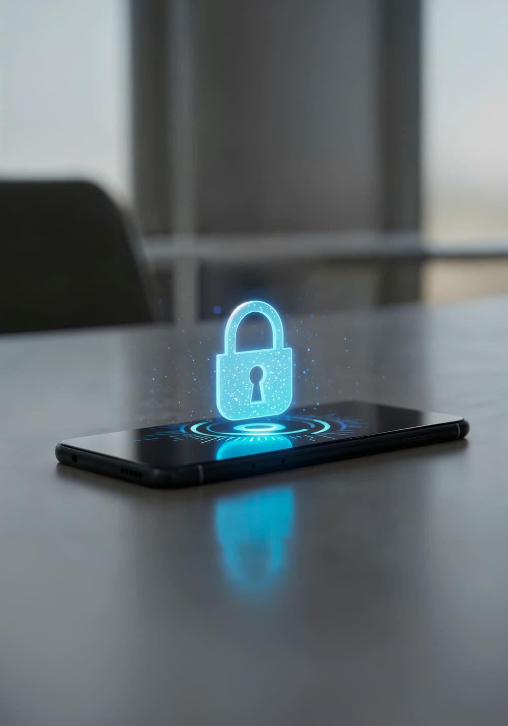 Smartphone showing digital security lock